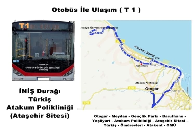 Home Park Suite minibüs otobüs ile ulaşım.